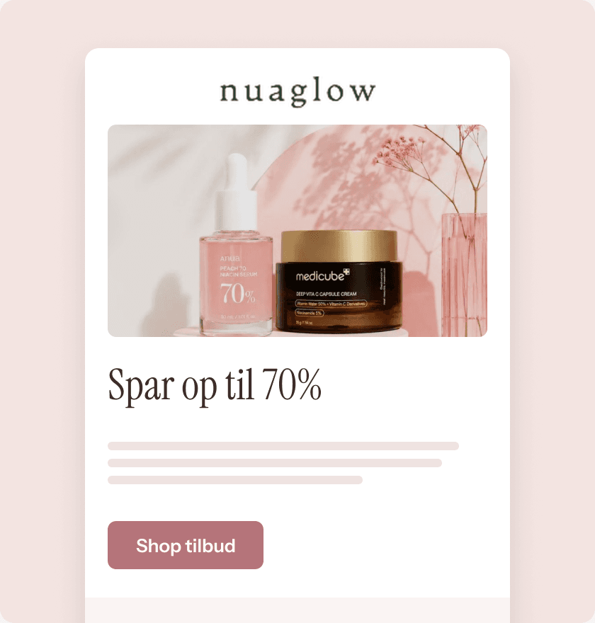 Et nyhedsbrev til en webshops kunder